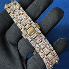 Men's Diamond Wrist Watch, Luxury Bust Down Lab Grown Diamond Watch