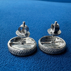 Round Moissanite Engagement Earrings ,Cluster Set Moissanite Stud Earrings