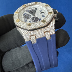 Luxury Iced-Out Lab Diamond Men's Silicon band Timepiece