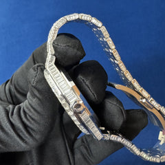 Baguette Diamond Watch Moissanite Studded Iced Out Automatic Watch