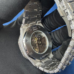 Iced out VVS lab Diamond Arabic Dial Bust Down Hip Hop Watch