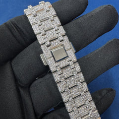 Iced out VVS lab Diamond Arabic Dial Bust Down Hip Hop Watch