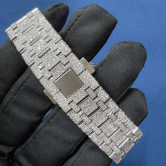 Iced out VVS CVD Diamond Arabic Dial Bust Down Hip Hop Watch