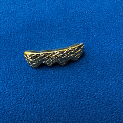 14KT Yellow Gold Princess Cut Teeth Plain Gold Grillz Set