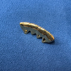 14KT Yellow Gold Princess Cut Teeth Plain Gold Grillz Set