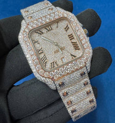 Fully Icedout VVS Lab Diamond Two tone Bussdown Watch For Men