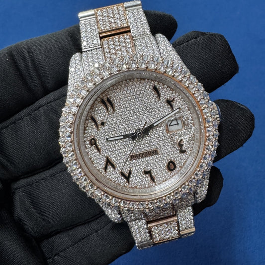 41MM Roman Dial Lab Grown Diamond Watch for men's