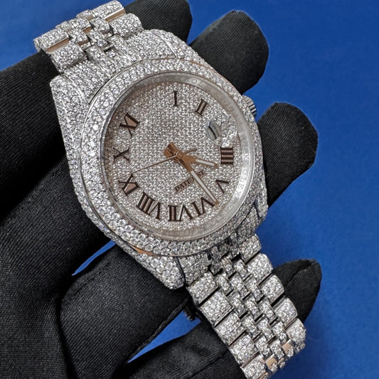 41MM Roman Dial Lab Grown Diamond Watch