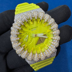 G Shock Custom GA2100 – Iced Out Casioak Mod – Moissanite Bustdown Watch – Luxury Men’s Gift