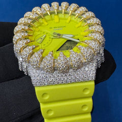 G Shock Custom GA2100 – Iced Out Casioak Mod – Moissanite Bustdown Watch – Luxury Men’s Gift