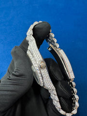 Iced out VVS Moissanite Diamond Roman Dial Bust Down Watch