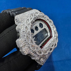 Custom Iced-Out DW-6900 Style Watch with VVS1 Moissanite , Hip-Hop Bustdown Unisex Watch