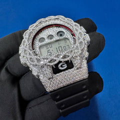 Custom Iced-Out DW-6900 Style Watch with VVS1 Moissanite , Hip-Hop Bustdown Unisex Watch
