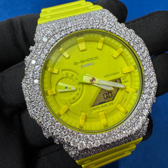 Custom Iced Watch with VVS Diamonds , Digital Hip Hop Timepiece , Handmade Men’s Watch