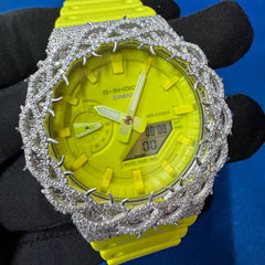 G Shock Custom GA2100 – Moissanite Bustdown Watch for unisex – Luxury Men’s Gift