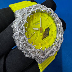 G Shock Custom GA2100 – Moissanite Bustdown Watch for unisex – Luxury Men’s Gift