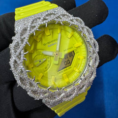 G Shock Custom GA2100 – Moissanite Bustdown Watch for unisex – Luxury Men’s Gift