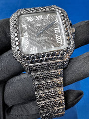 41MM Fully Icedout Black Moissanite Diamond Hip hop WatchFor Men