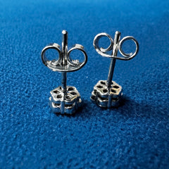 925 Sterling Silver Round Lab Grown Diamond Engagement Stud Earrings