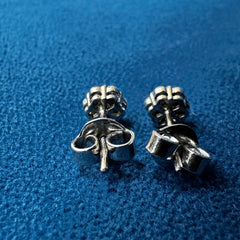 925 Sterling Silver Round Lab Grown Diamond Engagement Stud Earrings