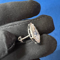 2.57Ct Each Pear Cut Halo Lab Grown Diamond Engagement Stud Earrings