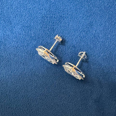 2.57Ct Each Pear Cut Halo Lab Grown Diamond Engagement Stud Earrings