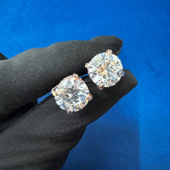 3.Ct Each Round Cut D VS1 Lab Grown Diamond Engagement Stud Earrings