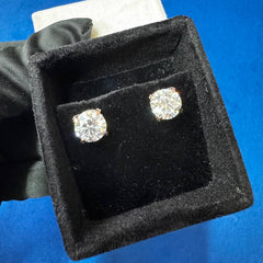 3.Ct Each Round Cut D VS1 Lab Grown Diamond Engagement Stud Earrings