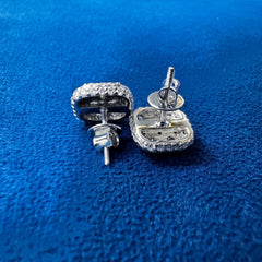 Halo Diamond Screw Back Earrings,EF-VS Lab Diamond Bridal Earrings,Eco Friendly Diamond Earrings