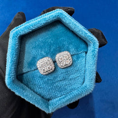 Halo Diamond Screw Back Earrings,EF-VS Lab Diamond Bridal Earrings,Eco Friendly Diamond Earrings