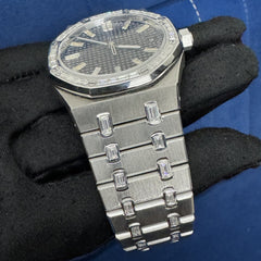 Customized Black Dial Baguette Diamond Watch For Men