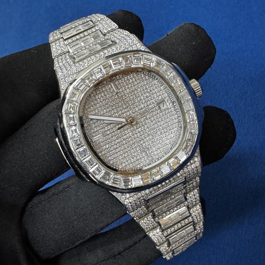 Luxury Moissanite Diamond Watch ,Handcrafted Automatic Wrist Watch for Men