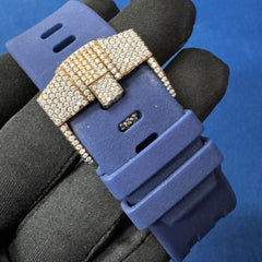 Luxury Iced-Out Lab Diamond Men's Silicon band Timepiece