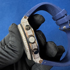 Luxury Iced-Out Lab Diamond Men's Silicon band Timepiece