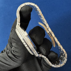 Baguette Diamond Watch Moissanite Studded Iced Out Automatic Watch