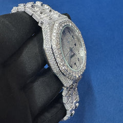 Iced out VVS lab Diamond Arabic Dial Bust Down Hip Hop Watch
