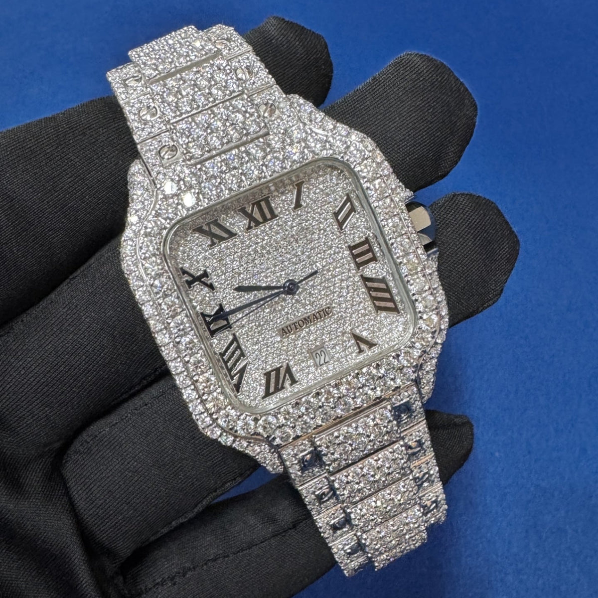 41MM VVS Lab Diamond Mid Highet Coleted Belt Watch