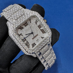 41MM VVS Lab Diamond Mid Highet Coleted Belt Watch