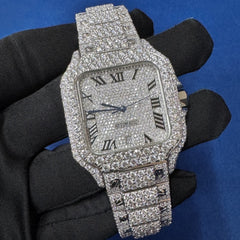 41MM VVS Lab Diamond Mid Highet Coleted Belt Watch