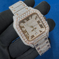 Fully Icedout VVS Lab Diamond Two tone Bussdown Watch For Men