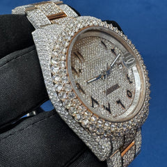 41MM Roman Dial Lab Grown Diamond Watch for men's