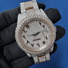 41MM Roman Dial Lab Grown Diamond Watch for men's