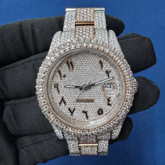 41MM Roman Dial Lab Grown Diamond Watch for men's