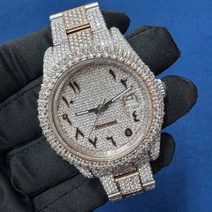 41MM Roman Dial Lab Grown Diamond Watch for men's