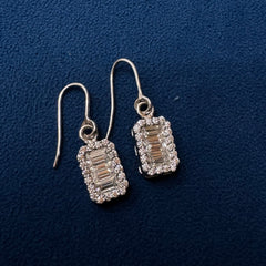 Cluster Lab Grown Wedding Earrings ,Long Drop Diamond Statement Earrings