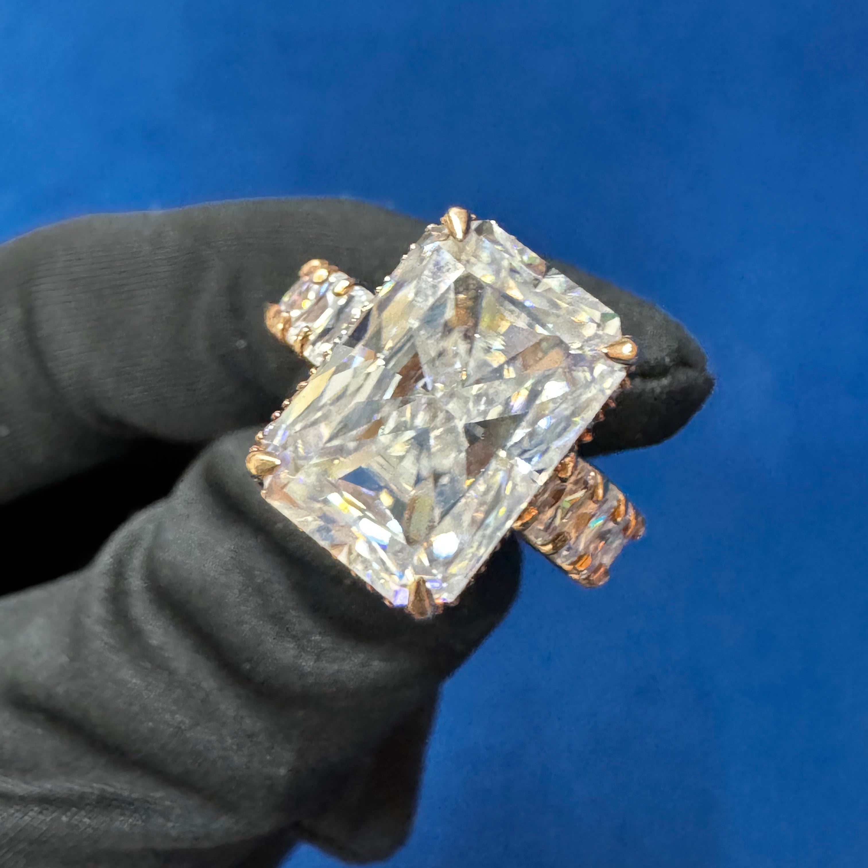 VVS EF Color Radiant Cut Full Eternity Lab Grown Diamond Wedding Ring