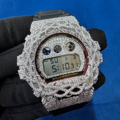 Custom Iced-Out DW-6900 Style Watch with VVS1 Moissanite , Hip-Hop Bustdown Unisex Watch