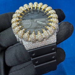 VVS1 Moissanite Watch for unisex ,Bustdown Mechanical Timepiece ,Diamond Tester Pass