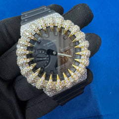 VVS1 Moissanite Watch for unisex ,Bustdown Mechanical Timepiece ,Diamond Tester Pass