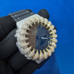 VVS1 Moissanite Watch for unisex ,Bustdown Mechanical Timepiece ,Diamond Tester Pass